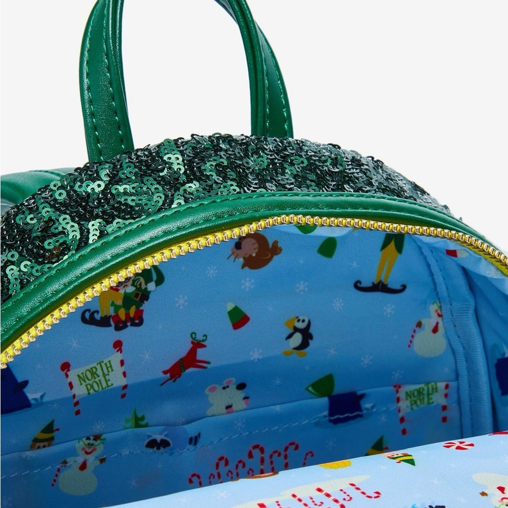 Loungefly Elf Sequin Mini Backpack NWT - image 8